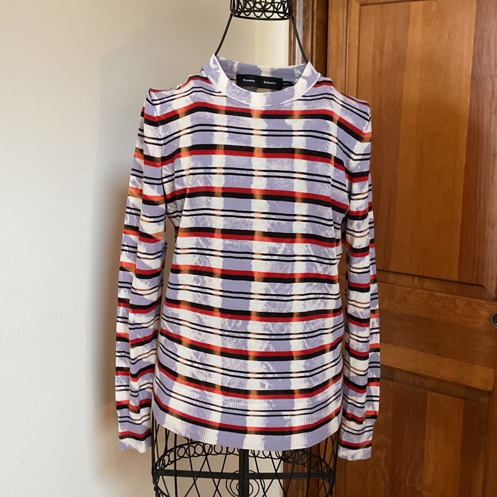 Proenza Schouler Striped Multicolor Long Sleeve Top, XS - Picture 2 of 9